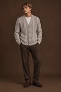 Men’s Cable Knit Button Cardigan