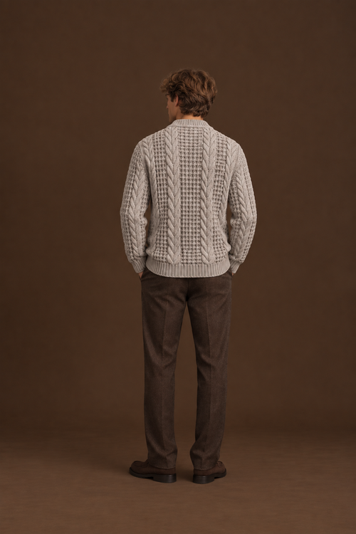 Men’s Cable Knit Button Cardigan