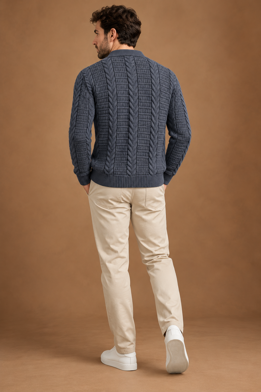Quiet Terrain Men’s Cable Knit Button Cardigan