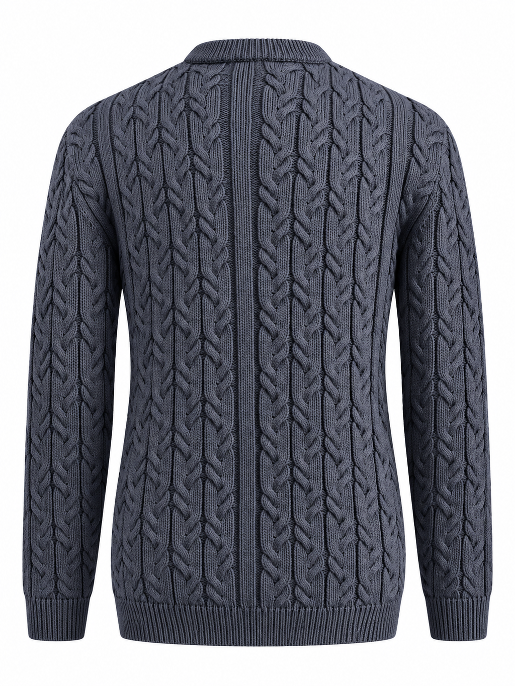 Quiet Terrain Men’s Classic Cable Knit Crew Neck Jumper