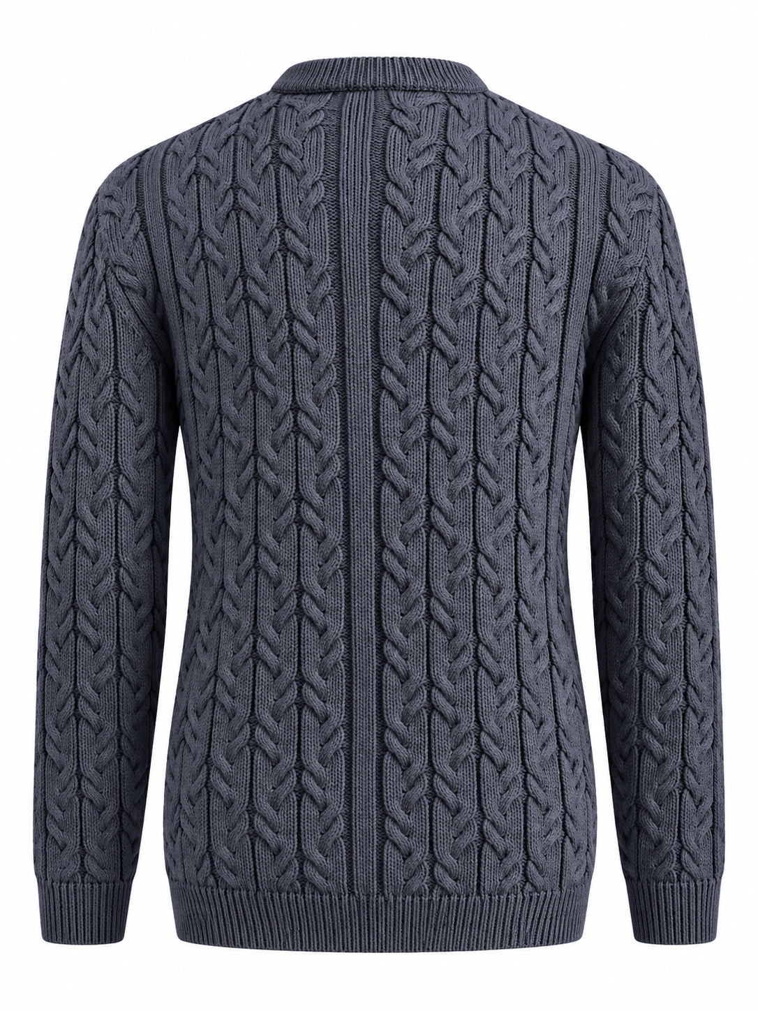 Quiet Terrain Men’s Classic Cable Knit Crew Neck Jumper