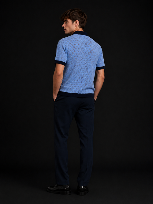 Riviera Contrast Geo Textured knitted Shirt