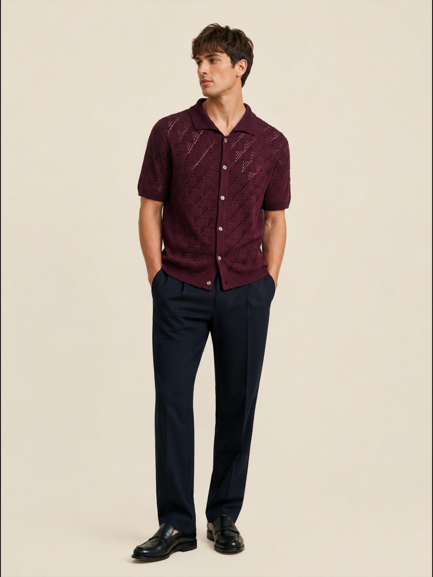 Riviera Linear Knitted Textured Shirt