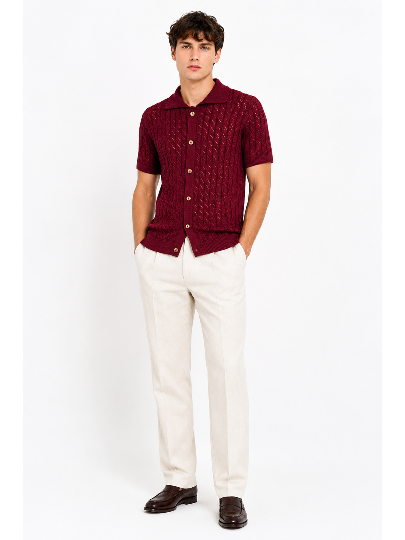 Riviera Pointail Textured Knit Shirt