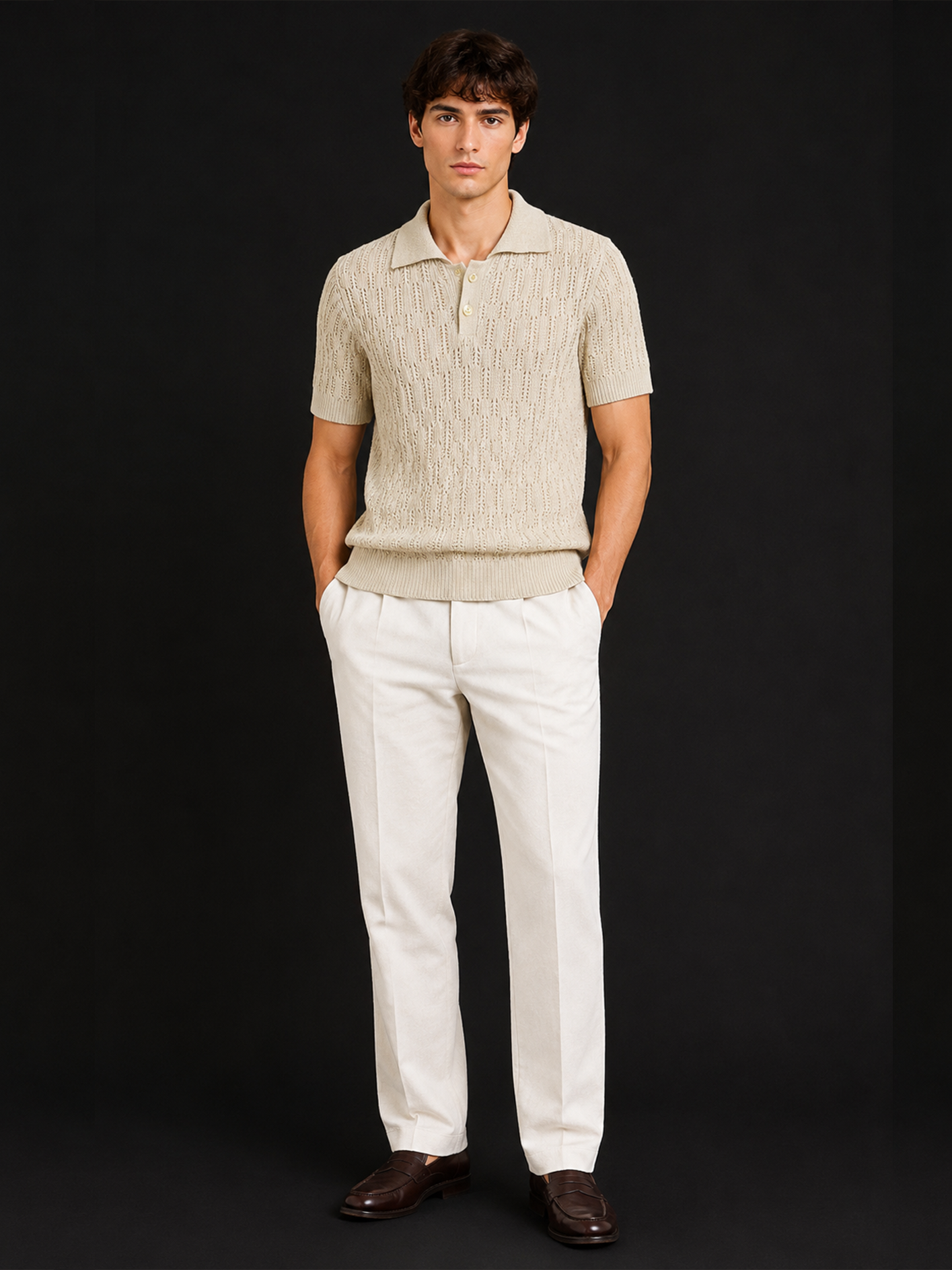 Riviera Textured Knit Polo