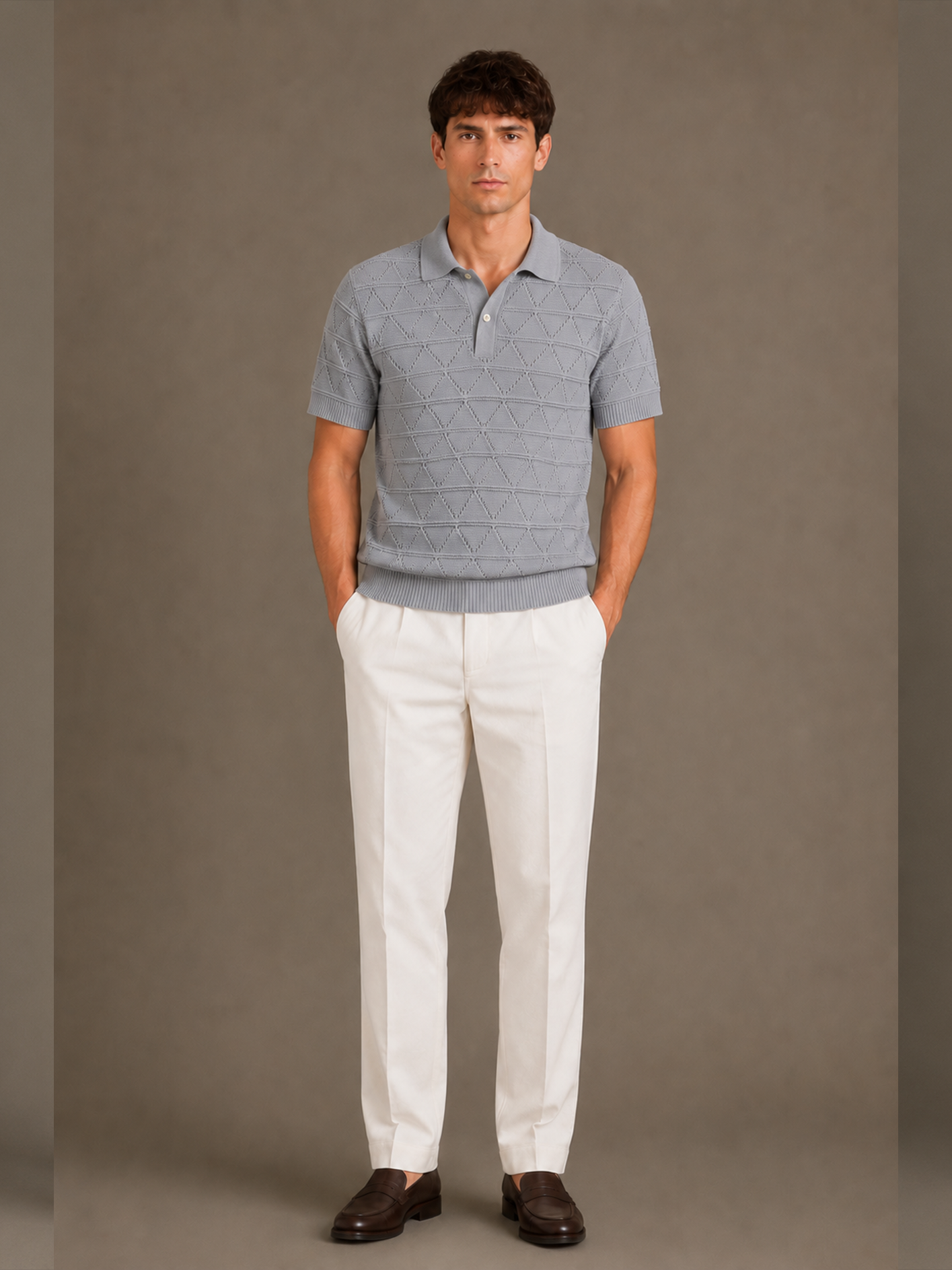 Riviera Diamond Knit Polo T-Shirt
